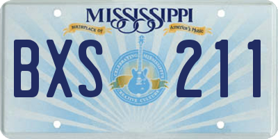 MS license plate BXS211