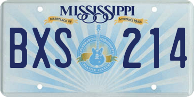MS license plate BXS214