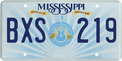 MS license plate BXS219