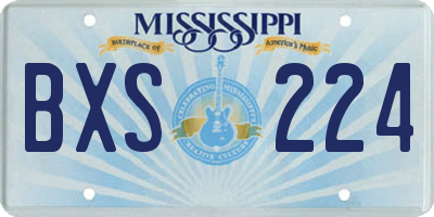 MS license plate BXS224