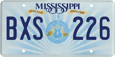 MS license plate BXS226