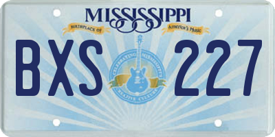 MS license plate BXS227