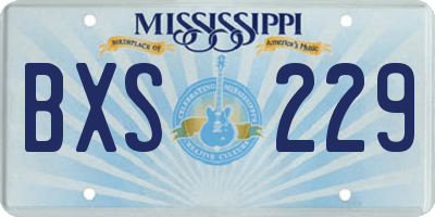 MS license plate BXS229