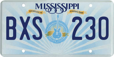 MS license plate BXS230