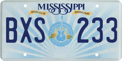 MS license plate BXS233