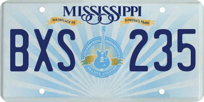 MS license plate BXS235