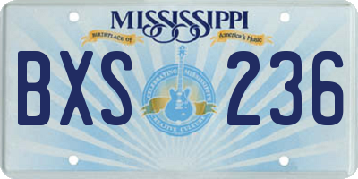 MS license plate BXS236