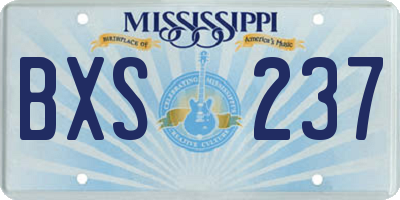 MS license plate BXS237