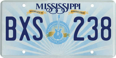 MS license plate BXS238