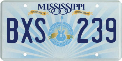 MS license plate BXS239