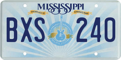 MS license plate BXS240