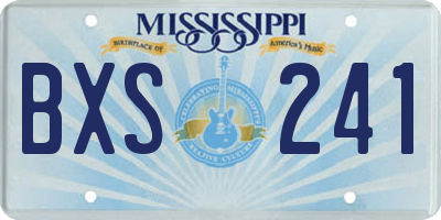 MS license plate BXS241