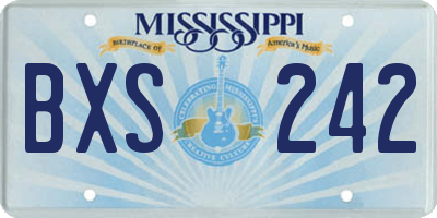 MS license plate BXS242