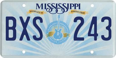 MS license plate BXS243