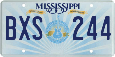 MS license plate BXS244