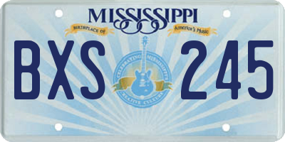 MS license plate BXS245