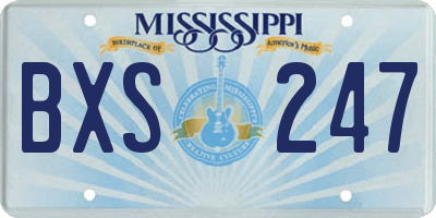 MS license plate BXS247