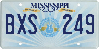 MS license plate BXS249