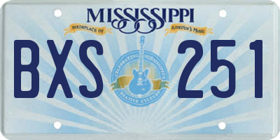 MS license plate BXS251
