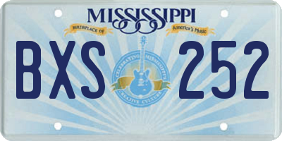 MS license plate BXS252