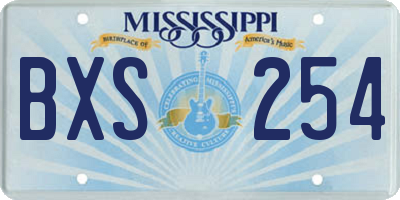 MS license plate BXS254