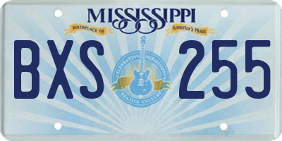 MS license plate BXS255