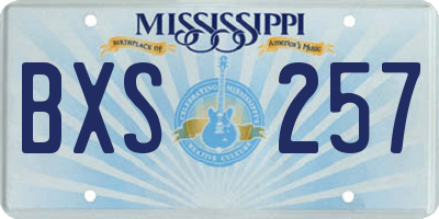 MS license plate BXS257
