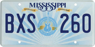 MS license plate BXS260