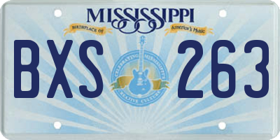MS license plate BXS263