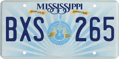 MS license plate BXS265