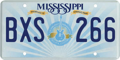 MS license plate BXS266