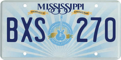 MS license plate BXS270
