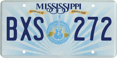 MS license plate BXS272