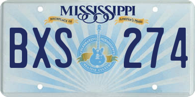 MS license plate BXS274