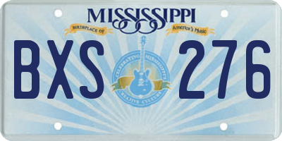 MS license plate BXS276