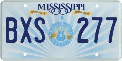 MS license plate BXS277