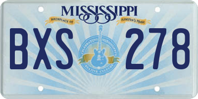 MS license plate BXS278