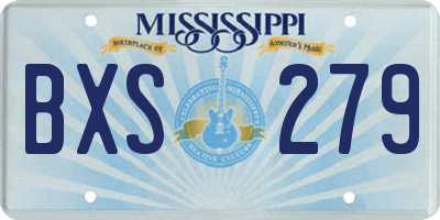MS license plate BXS279