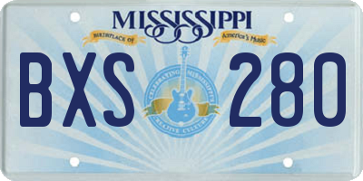 MS license plate BXS280