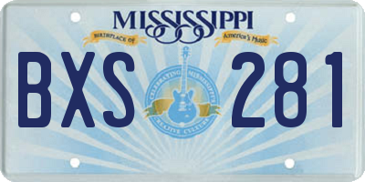 MS license plate BXS281