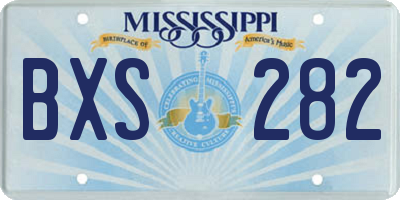 MS license plate BXS282