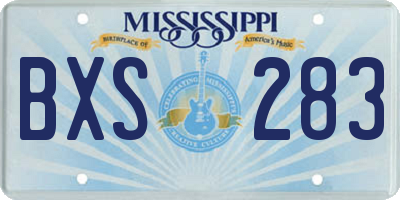 MS license plate BXS283