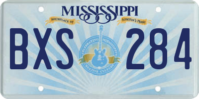 MS license plate BXS284
