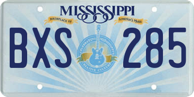 MS license plate BXS285