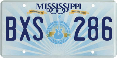MS license plate BXS286