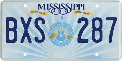 MS license plate BXS287