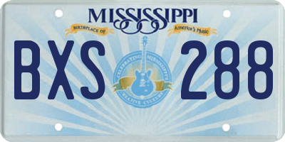 MS license plate BXS288