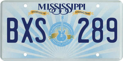 MS license plate BXS289