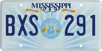 MS license plate BXS291