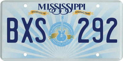 MS license plate BXS292